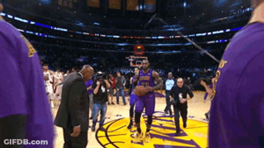 Lebron Missing Dunk Bowed Head Walking GIF
