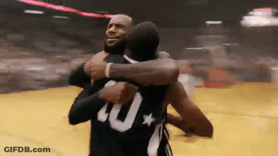 Lebron Missing Dunk Tight Hug Crying GIF
