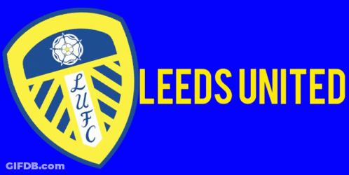 Leeds United Logo On Blue Background GIF
