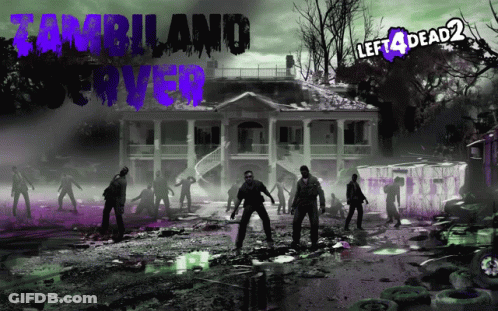 Left 4 Dead 2 Poster Zombies Walking Outside GIF