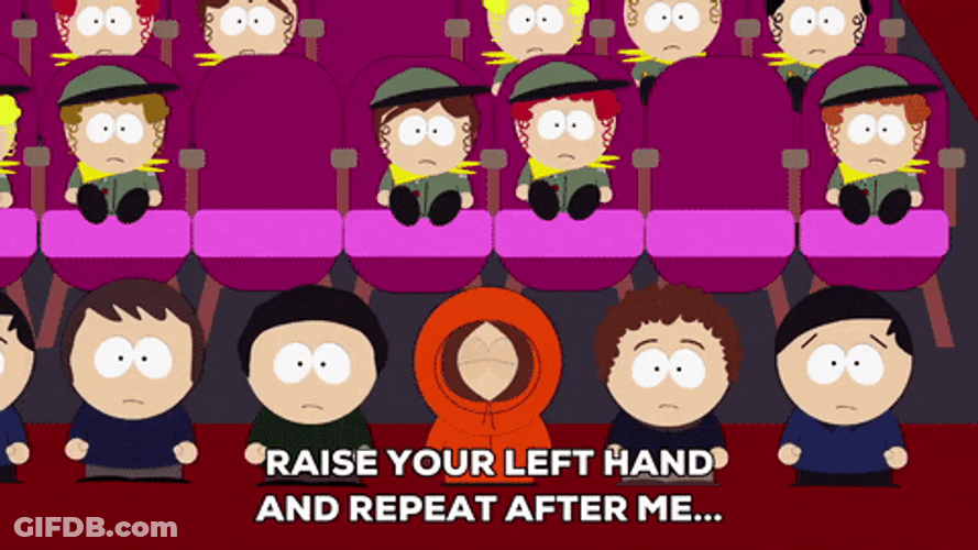Left Handed South Park Kids Pledge GIF