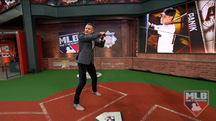 Lefty Guy Swings Bat GIF