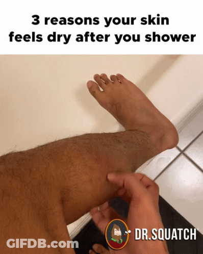 Leg With Caption 3 Reasons Your Skin Feels Dry After You Shower GIF