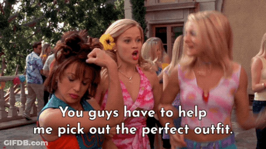 Legally Blonde Help Me Choose Perfect Outfit GIF