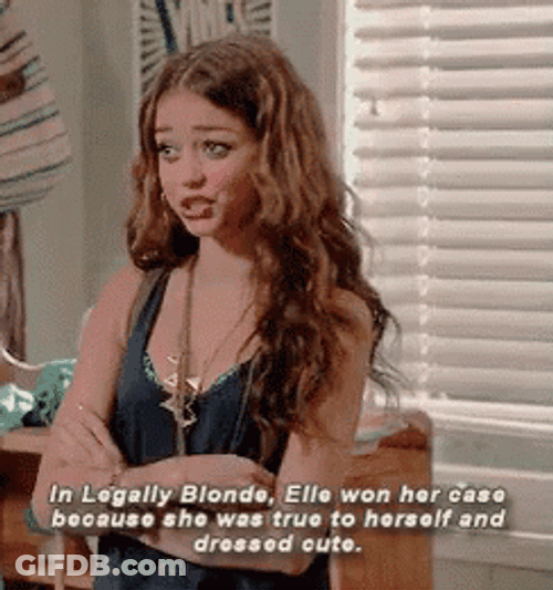 Legally Blonde Serious Sarah Hyland GIF