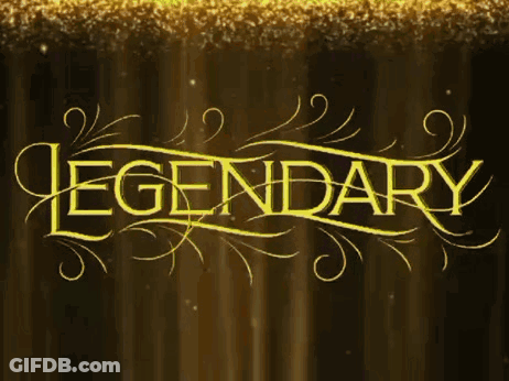 Legendary Word In Gold Letters GIF