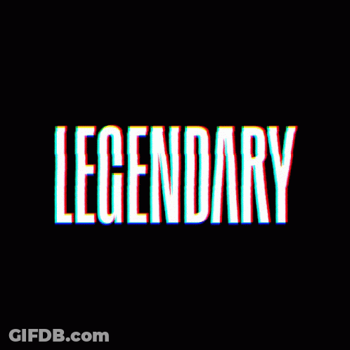 Legendary Word With Glitch Effect GIF