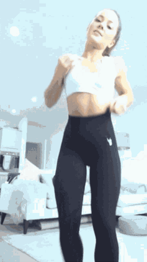 Leggings Pose In A Room Selfie Video Fitness GIF