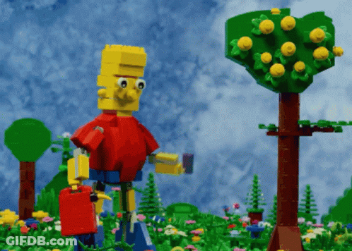 Lego Bart Simpson Next To Lemon Tree GIF