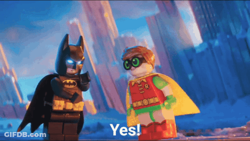 Lego Batman And Robin Saying Yes GIF