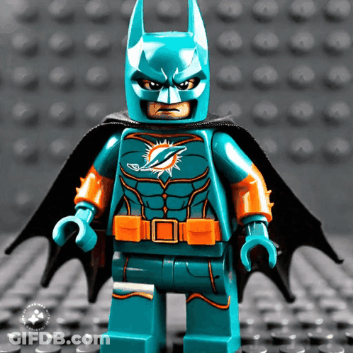 Lego Batman In Dolphins Uniform GIF
