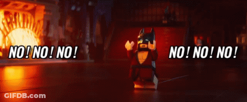 Lego Batman Saying No GIF