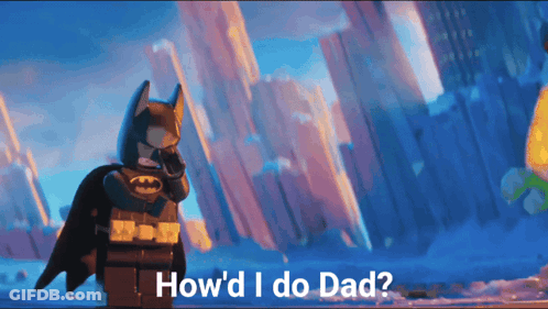 Lego Batman Talking On Phone How Did I Do Dad GIF