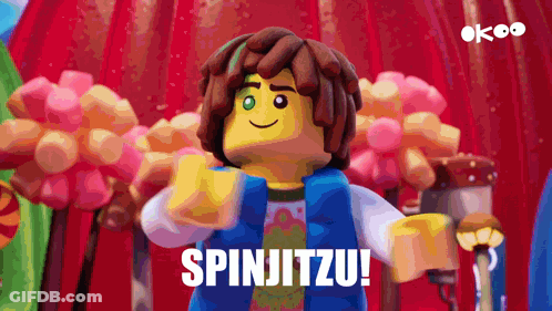 Lego Character Dancing With Spinjitzu GIF