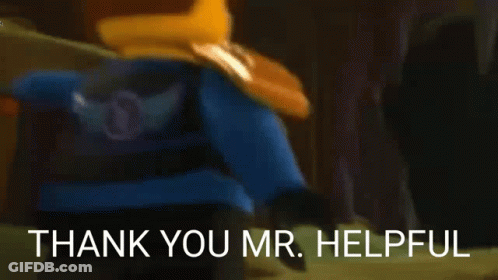 Lego Character Holding Bread Saying Thank You Mr Helpful GIF