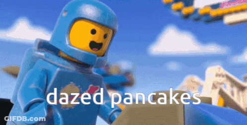 Lego Character Saying Dazed Pancakes GIF