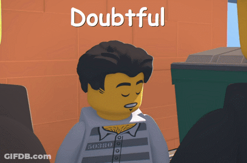 Lego Character Saying Doubtful GIF