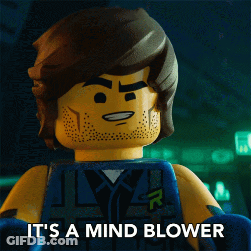 Lego Character Saying It's A Mind Blower GIF