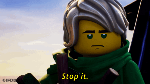Lego Character Saying Stop It In Yellow GIF