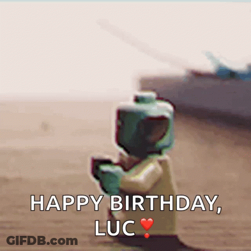 Lego Character Says Happy Birthday Luc GIF