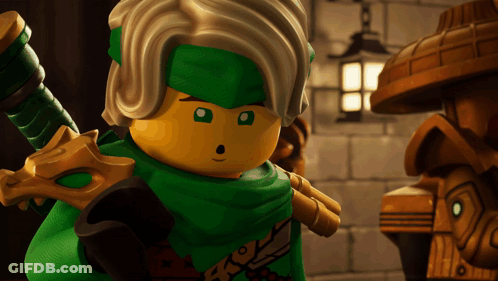 Lego Character With Green Scarf GIF