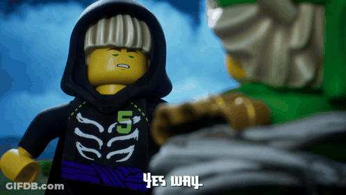 Lego Character With Number 5 On Hoodie GIF
