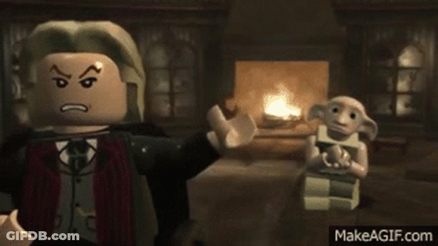 Lego Dobby Rushing Out GIF