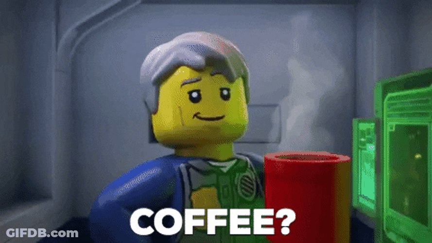 Lego Drinking Coffee GIF