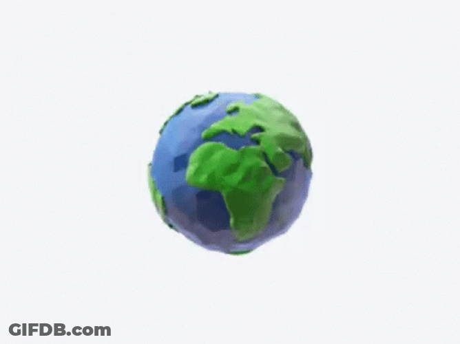 Lego Earth Spinning GIF