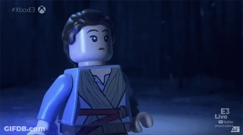 Lego Figure In Dark Room With Xbox E3 Live GIF