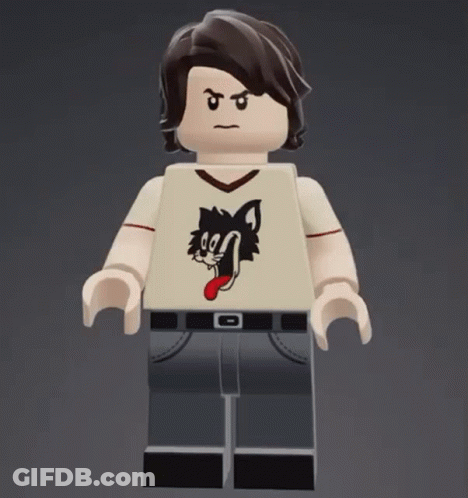 Lego Figure With Cat On Shirt GIF