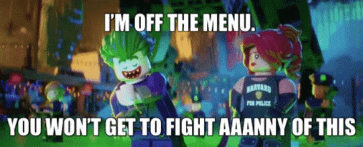 Lego Joker And Harley Quinn Off The Menu GIF