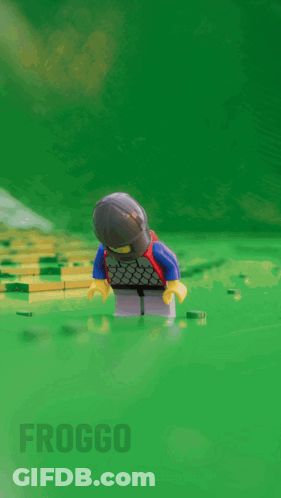 Lego Knight Standing On Green Surface GIF