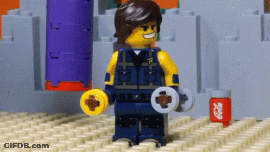 Lego Lifting Dumbbell GIF