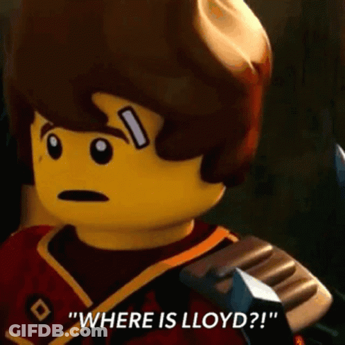 Lego Man Holding Sword Asking Where Is Lloyd GIF