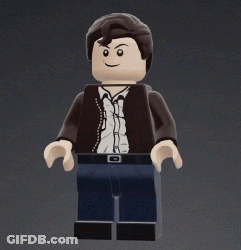 Lego Man In Brown Jacket And Blue Jeans GIF