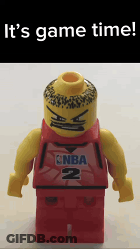 Lego Man In Red NBA 2 Jersey GIF