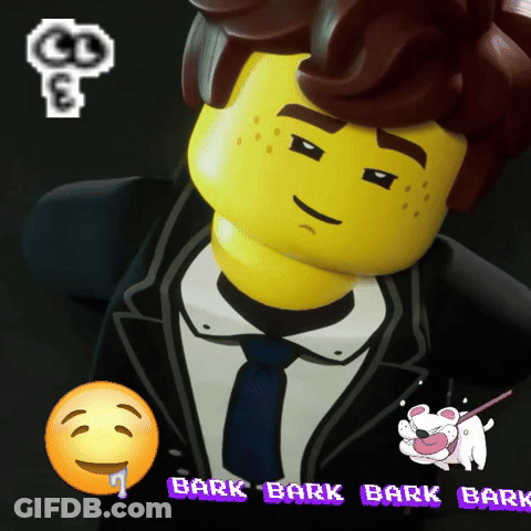 Lego Man In Suit And Tie Saying Bark Bark Bark Bark GIF