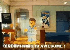 Lego Man Saying Everything Is Awesome GIF