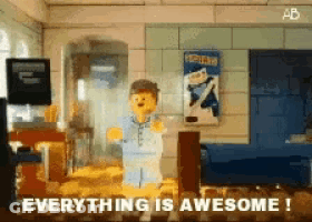 Lego Man Saying Everything Is Awesome GIF