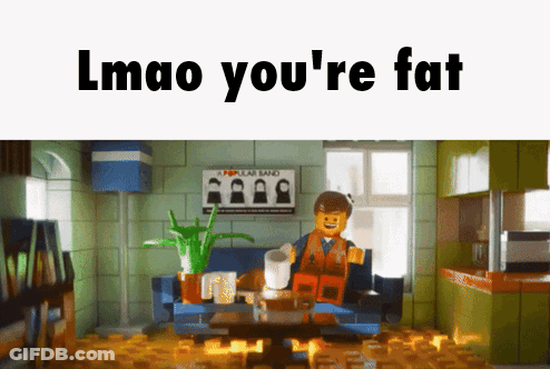 Lego Man Sitting On Couch Lmao You're Fat GIF
