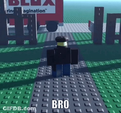 Lego Man Standing In Front Of Bro Sign GIF
