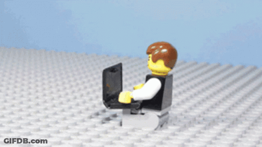Lego Man Throwing Laptop GIF