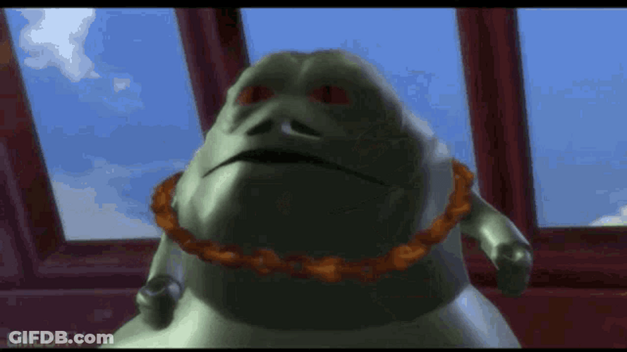 Lego Man Tying Jabba The Hutt Animation GIF