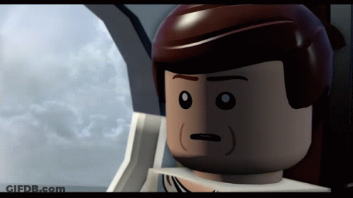 Lego Man With Helmet Looking Out Window GIF