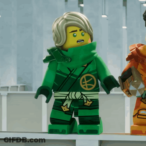 Lego Ninjago Character Green Outfit Yellow Emblem GIF
