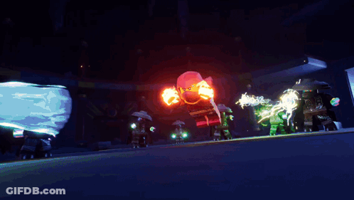 Lego Ninjago Character Holding Fireball GIF