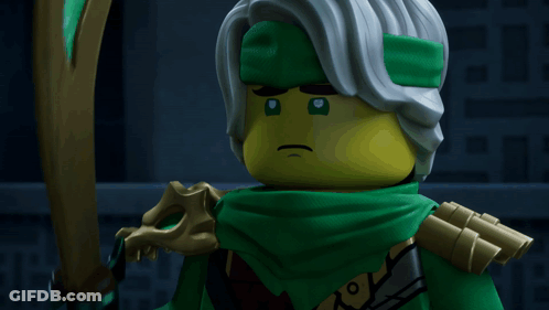 Lego Ninjago Character Holding Sword Mouth Open GIF