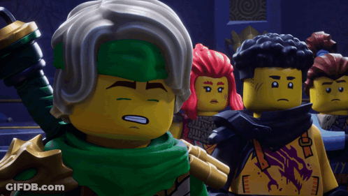 Lego Ninjago Characters Standing In Room GIF