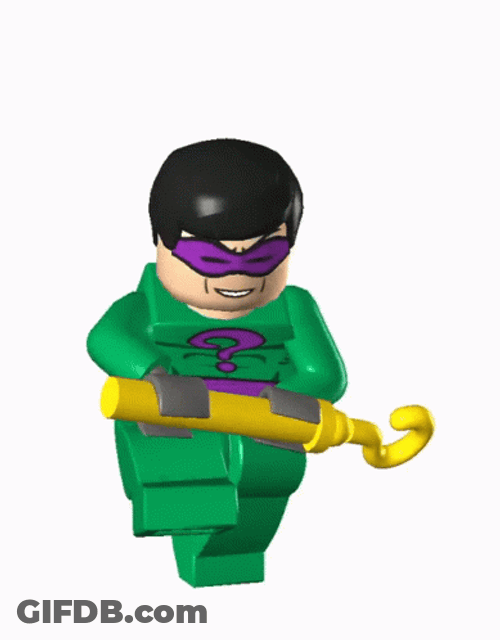 Lego Riddler Jumping GIF